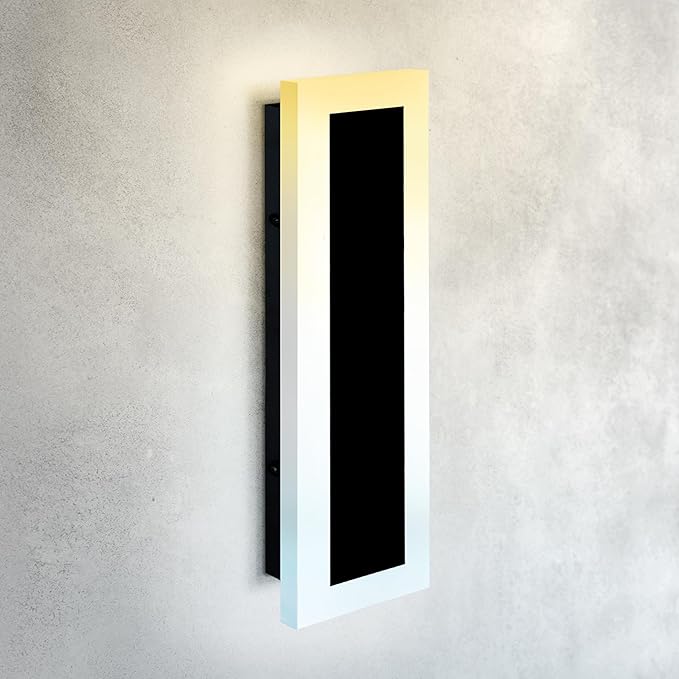ASD LED 18" Long Wall Mount Light Fixture, Outdoor & Indoor Linear Sconce | 3CCT, Dimmable, Waterproof, Anti-Rust, ETL Listed | 18W 1570LM 3000-5000K 100-277V | Exterior Porch Lighting | Black