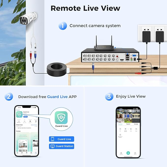 Hiseeu 16CH 3K Wired Security Camera System with Smart Dual Light,Audio,Vehicle/Person Detection,5MP 16CH DVR,16PCS 5MP IP67 Outdoor Indoor Surveillance CCTV Cameras,3TB HDD for 24/7 Home Security