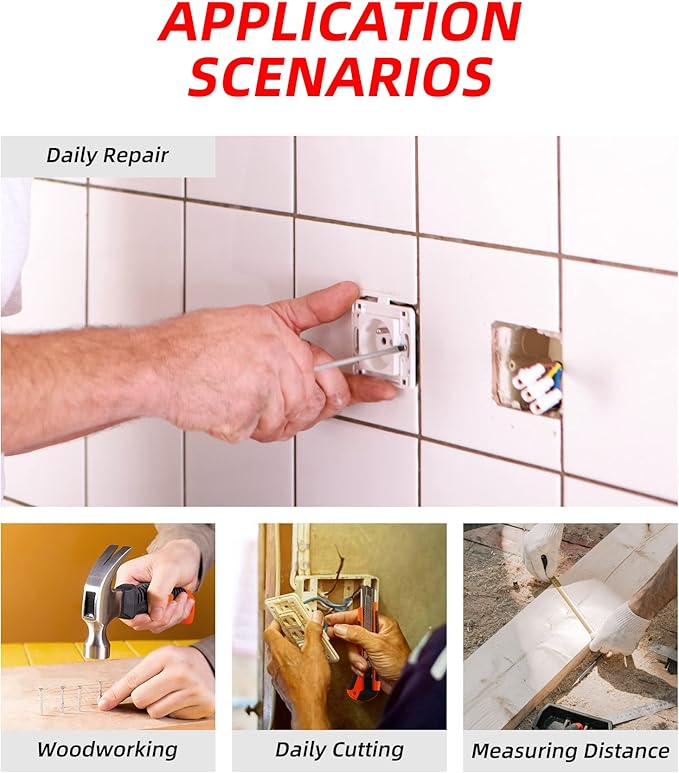 Tool Sets Household Tool Kit 15-Piece,General Home/Auto Repair Tool Set with Hammer, Pliers, Screwdriver Set and Toolbox Storage Case - Perfect for Homeowner, Diyer, Handyman (15-Piece)…