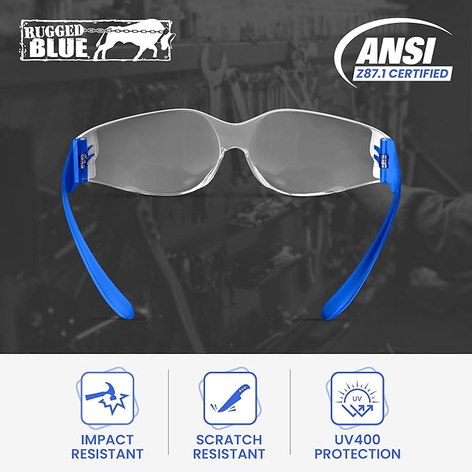 Work Safety Glasses For Men | Ansi Z87 Certified Safety Goggles For Shooting Range | Anti-Scratch Outdoor Glass