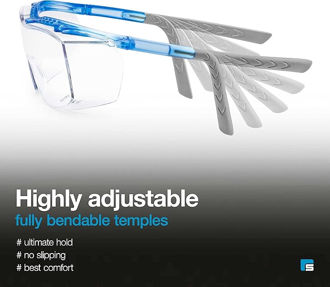 SolidWork Safety Glasses Clear Lens with Side Shields, Anti Fog, Anti Scratch, Anti-Glare, Protective Eyewear for Men & Women