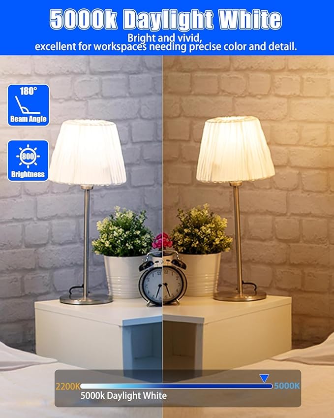 MASTERY MART 6/12/24/36/60/90/120 Pack LED Light Bulbs A19 9W (60 Watt Equivalent) E26 Medium Base, 5000K Daylight White, 800 Lumens, CRI 80+, Non-Dimmable, Energy Star, UL Listed, 90 Pack