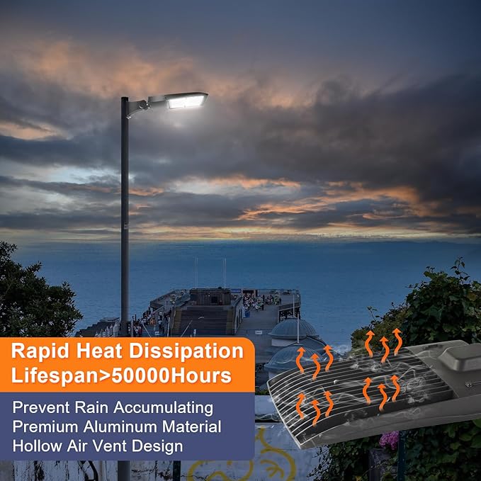 480V 300W LED Parking Lot Lights, 42000LM LED Shoebox Street Light Flood Light (1000W MH/HPS Equiv.), 5000K Dimmable Commercial Area Lighting with 20KV Surge Protection, IP65 277-480V UL&DLC Listed