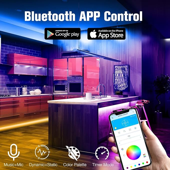 DAYBETTER LED Strip Lights 200ft (2 Rolls of 100ft), Color Changing Lights Strip for Bedroom, Desk, Indoor, Room Bedroom, Girl Boy Brithday Gifts RGB Decor with Remote and 24V Power Supply