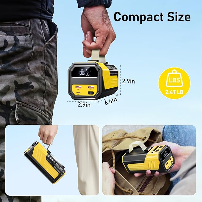 Laptop Power Bank,70,000mAh Portable Charger with 100W USB-C Ports, Built-in and Retractable Cables,100W Input, Fast Charging for MacBook Pro/Air/iPhone 16/iPad Pro/Galaxy S25 Ultra and More