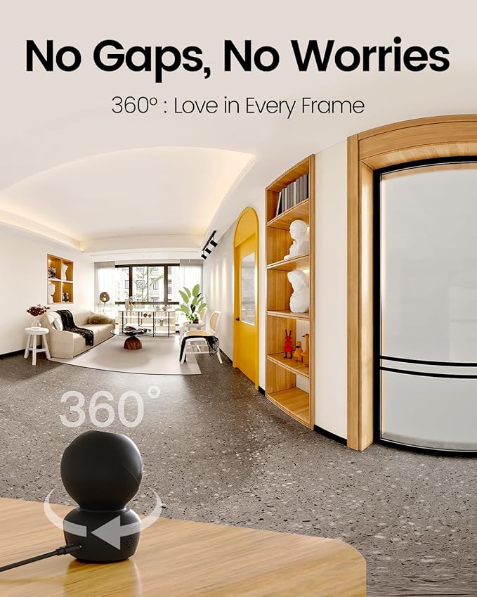 VIMTAG 5G/2.4G 2.5K Indoor Camera, Dog Camera with Speaker Pan-Tilt, Baby Monitor Cameras for Home Security, w/Motion Tracking, Phone App, 2-Way Audio, IR Night Vision, Siren, Works with Alexa