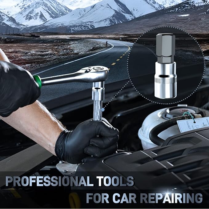 DISEN 32-Piece HEX Bit Socket Set, SAE & Metric Allen Wrench Socket Set with Enhanced Storage Case, Premium Heat Treated Chrome Vanadium Steel & S2 Alloy Steel