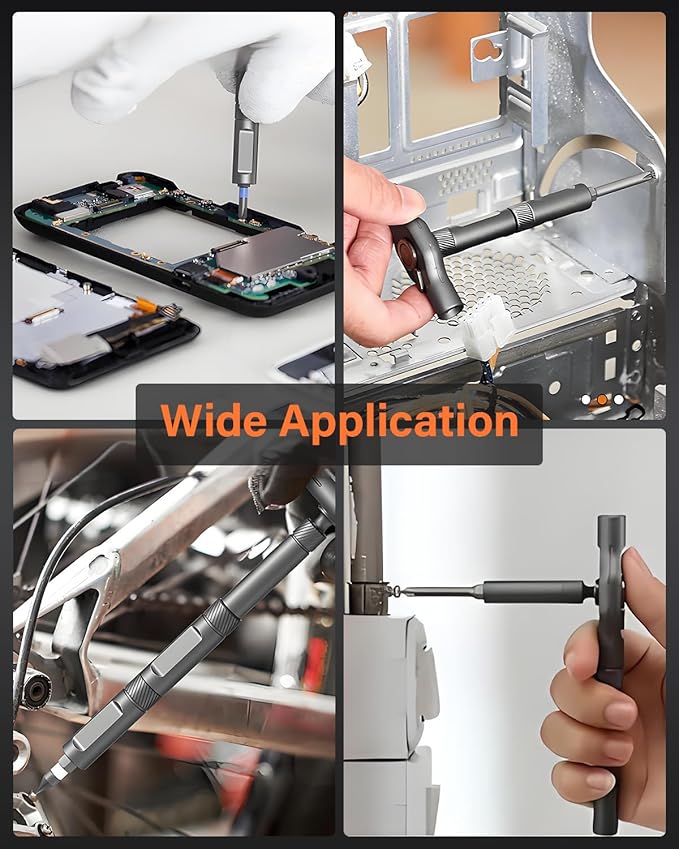 42 in 1 Ratchet Screwdriver Set, Magnetic Screwdriver Set, DIY Multi Bit Magnetic Drive Set with Detachable Ratchet Handle, Portable Compact Repair Tool Kit for Furniture Computer Bicycle, Grey