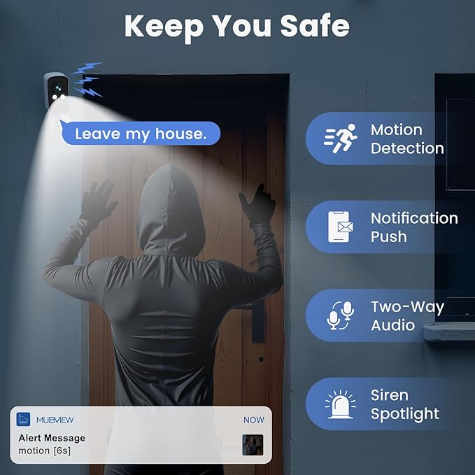300° Pan Wireless Outdoor Security Camera, No Subscription Free 7-Day Cloud/SD, Free Human Detection, Magnetic Mount, Battery Powered Cam, 2.4G WiFi, 2K, Night Vision, 2-Way Talk, Home Security, IP65