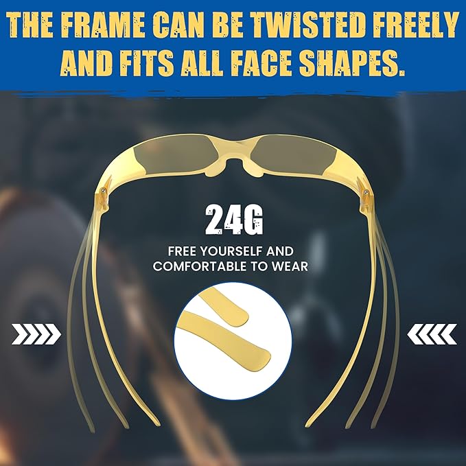 Work Safety Glasses For Men | Ansi Z87 Certified Safety Goggles For Shooting Range | Anti-Scratch Outdoor Glass