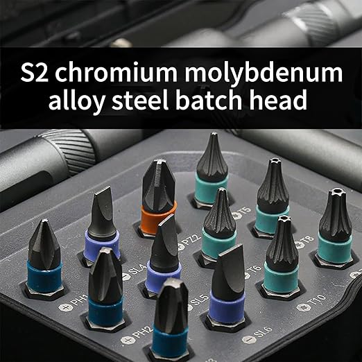 24 in 1 Magnetic Screwdriver Set, DIY Ratchet Screwdriver Set, Multi Bit Magnetic Drive Set with Detachable Ratchet Handle, Portable Precision Repair Tool Kit for Furniture Computer Bicycle