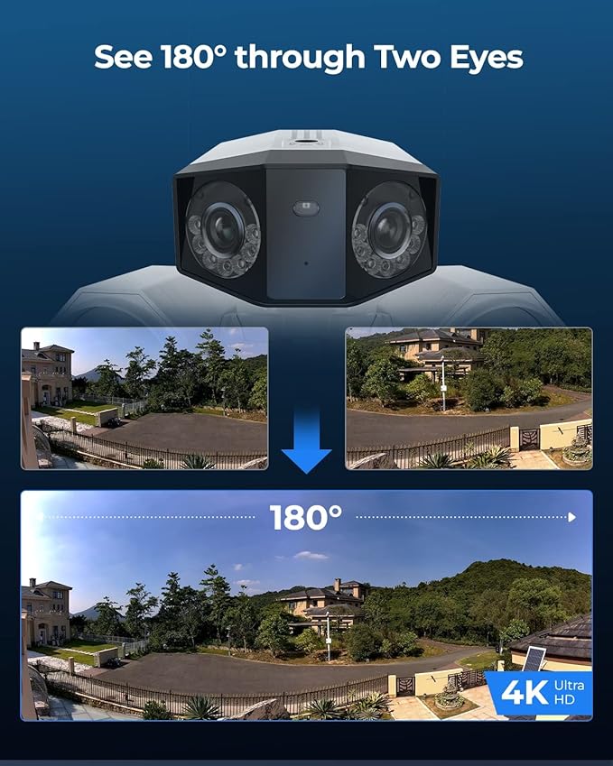 REOLINK 4K Dual-Lens Floodlight Security Camera, Outdoor PoE IP Camera with 180° Ultra-Wide Angle, 1800 Lumen Floodlight, Human/Vehicle/Pet Detection, Two Way Talk, Waterproof, Duo Floodlight PoE