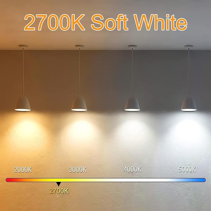 7.3 Inch E26 Led Bulb 6W Dimmable, 2700K Soft White Edison Bulbs 800LM, Equal 80 Watt Tubular T10 T9 Long Clear Glass Light Bulb for Rustic Pendant Pipe Wall Sconces Chandeliers - 6Pack