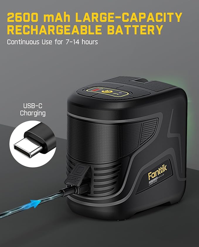 Fanttik D2 PLUS Laser Level, 100 ft Green Cross Line, Vertical Beam Spread Covers of 130°, Self Leveling Mode, 2600 mAh Built-in Rechargeable Battery, USB-C, Pulse Mode, 360° Magnetic Base