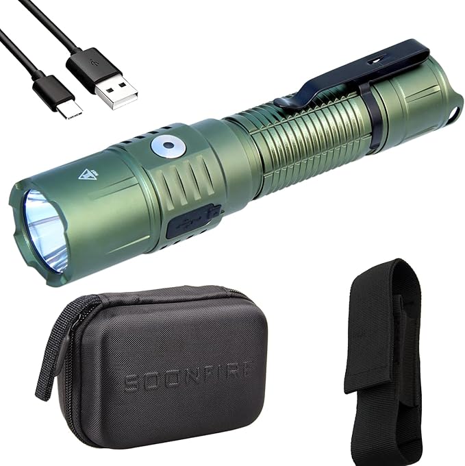 MX77 Military Grade Tactical Flashlight, High 2530 Lumen Police Flashlight with Holster, Long 362 Mters Throw, for Outdoor Rescue, Searching, Hiking and Law Enforcement Flashlights