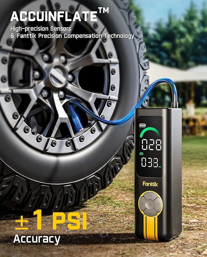 Fanttik X10 Cross Tire Inflator Portable Air Compressor, Fast Inflation/Deflation Air pump, 150PSI Cordless Inflator with Light and Power Bank, Ideal for Car, Bike, Air Mattress, Kayak, Swimming Ring