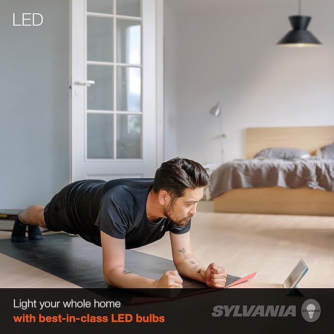 SYLVANIA LED A19 Light Bulb, 60W Equivalent, Efficient 9W, CEC Compliant, 10 Year, Non-Dimmable, 2700K, 800 Lumens, 90 CRI, Soft White - 24 Pack (Package May Vary)