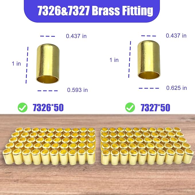 Heavy Duty Ferrule Hose Crimper Tool, Air Hose Repair Kit for 3/8, 1/4, 5/16 inch ID Hoses，Crimping Tool Kit with 5 Dies & Ferrules(15pk) 0.56"ID 0.593" ID & 0.625" ID, Hose Crimping Repair Tool