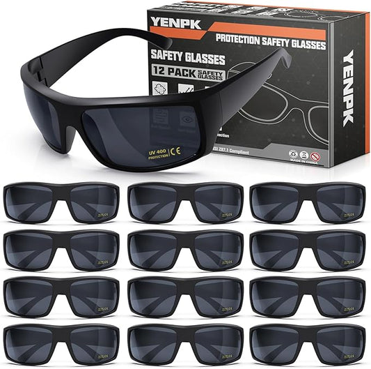 Safety Glasses for Men & Women - ANSI Z87.1 UV400 Protection, Frosted Texture, Anti-Impact