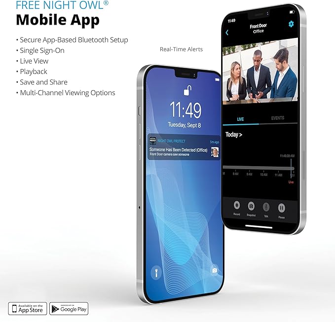 Night Owl 2-Way Audio 12 Channel DVR Video Home Security Camera System with (4) Wired 2K HD Indoor/Outdoor Deterrence Dome Cameras and 2TB Hard Drive (Add up to 4 Wi-Fi Cameras) (4 Camera)