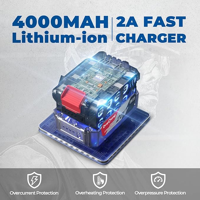 Dong Cheng 20V Brushless Impact Wrench, 515 ft-lbs High Torque, 1/2 inch 4-Speed Cordless Impact Gun with Tool Bag, Easily Removes Bolts on Cars, Trucks, and Tractors, Includes 4.0Ah Battery & Charger