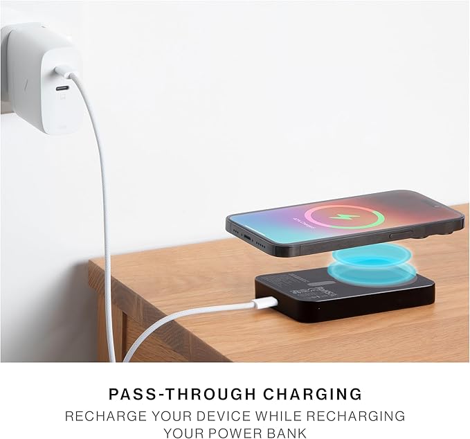 Native Union (Re)Classic Power Bank | Magnetic - MagSafe Compatible 10000mAh 15W Portable Charger - USB-C Cable Included - Qi2 certified - Compatible with iPhone 16, 16 Plus,16 Pro,16 Pro Max, AirPods