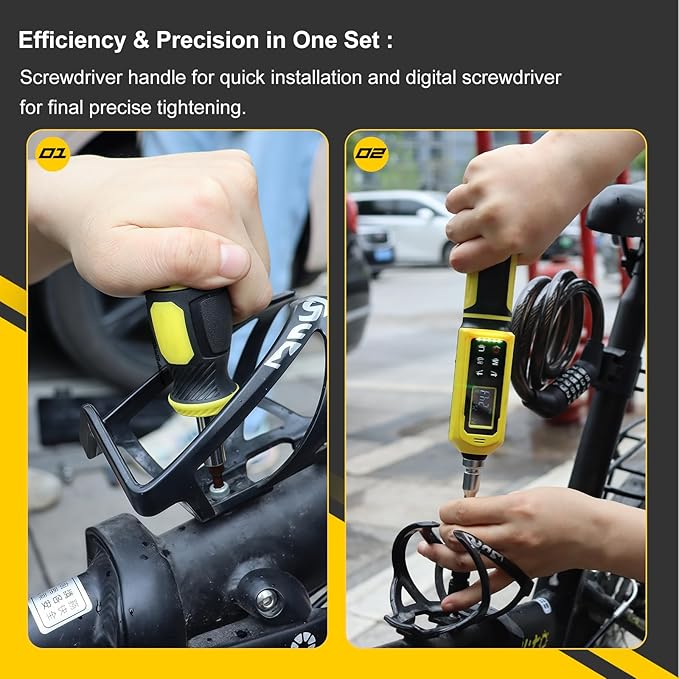 Digital Torque Screwdriver Set, 0.8-53.1 in-lbs/0.09-6 Nm, 45 PCS 1/4" Inch Pound Torque Wrench Screwdriver with Buzzer, LED Indicator & Vibration, 9 Preset Modes, ±2% Accuracy for Precision Work
