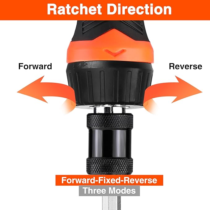 Valuemax Ratcheting Screwdriver, 9-In-1 Multi Screwdriver, Portable Ratchet Screwdriver Set, Adjustable Length, High-Strength Bits, Phillips, Slotted, Torx, Hex, Nut Driver