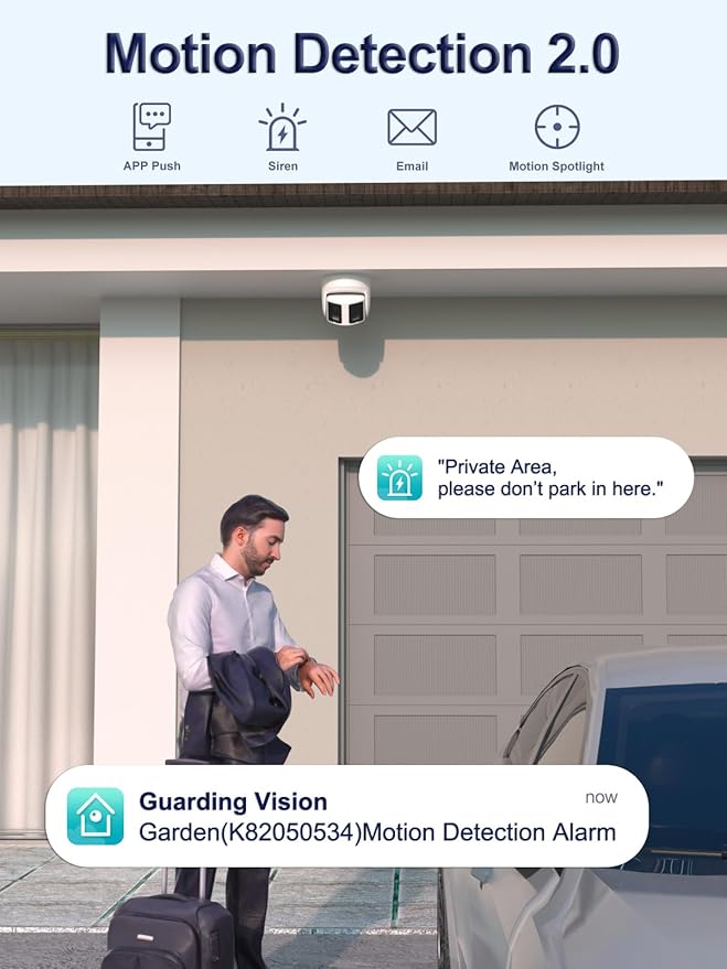 Anpviz 4K PoE Wide Angle Security Camera, Panoramic 180° IP Dual-Lens Dome Camera Outdoor with Human/Vehicle Detection, Starlight Sensor, Two Way Talk (Compatible K/I-Series NVRs)