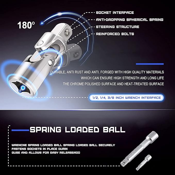jar-owl 146-Piece Mixed Tool Set, Drive Socket Set, Auto Repair Tool Kit with Plastic Toolbox Storage Case