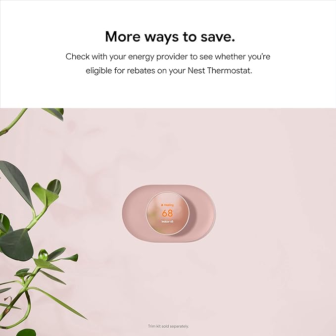 Google Nest Thermostat - Smart Thermostat for Home - Programmable Wifi Thermostat - Charcoal