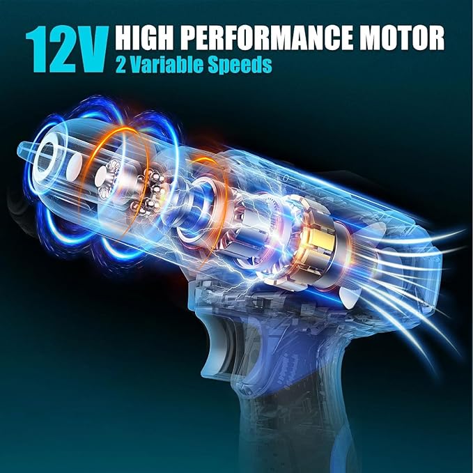 Tool Set- Tool kit with 12V Cordless Power Drill,261 Piece Tool Box with Drill,Home Tool Kits for Men Women,Hand Repair Tools Sets for Garden Office House Repair DIY