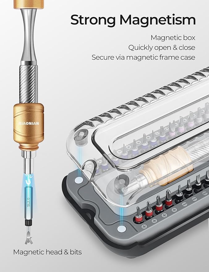 37 in 1 Precision Screwdriver Set XIAONIAN Mini Screwdriver,Small Screwdriver Set,Compact Micro Repair Tool Kit with Magnetic Tip 360°Spin,for DIY,Phones,Laptops,Watch,Eyeglasses,Small Appliances