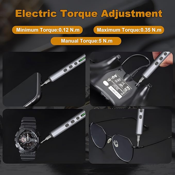 Mini Electric Screwdriver Set, Small Electric Precision Screwdriver with 5 Torque Levels, 68-in-1,Max 0.35 N.m Cordless Power Screwdriver Kit for Laptop, Camera, DIY,Phone & Electronics Repair