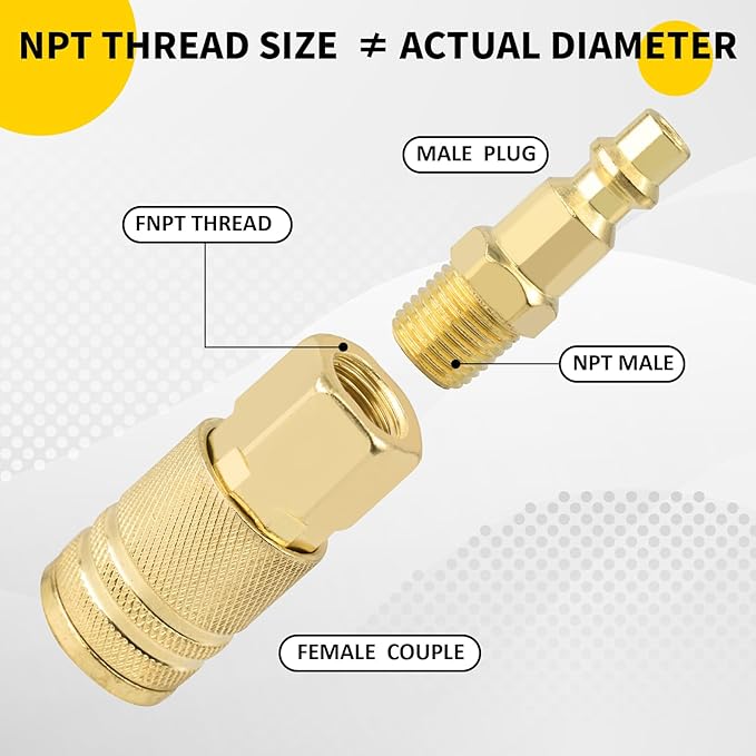 Air Coupler & Plug Kit,55 Pcs 1/4" NPT Air Tool Fittings Set,Quick Connect Air Hose Fittings Air Compressor Accessories