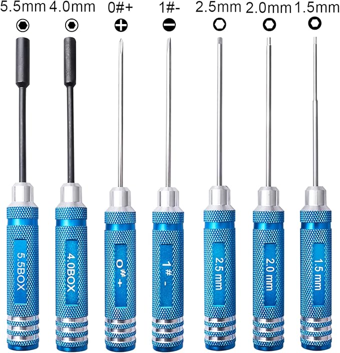 13-in-1 RC Tools Kits Box Set, RC Screw Kit, Hex Phillips Flat Nut Drivers, Pliers, Wrench, Repair Tools Screwdriver Set for Traxxas Arrma Axial Redcat Losi RC Model Car Drone Boat