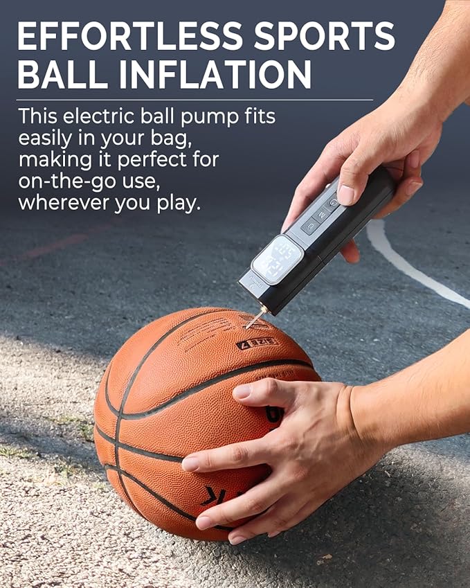 ETENWOLF P200 Electric Ball Pump 2000mAh Sports Air Pump with Digital Pressure Gauge for Basketball Soccer Volleyball