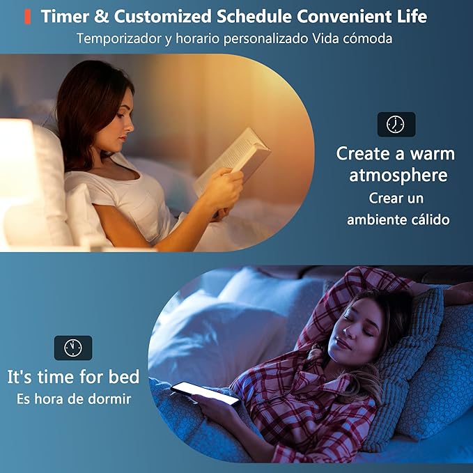 OHLUX Smart WiFi Light Bulbs, 900LM 10W (80W Equivalent) Compatible with Alexa Google Home Siri, WiFi Color Changing LED Light Bulbs, 16 Million DIY RGB, A19 E26 8Pack