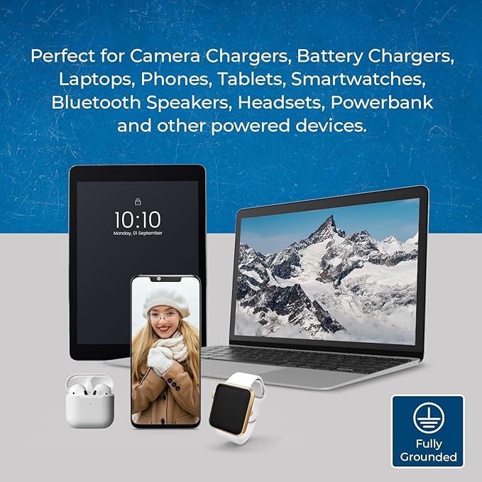 OREI Switzerland Power Plug Adapter with 2 USA Inputs - Travel 3 Pack - Type J (US-11A) Safe Grounded Use with Cell Phones, Laptop, Camera Chargers, CPAP, and More