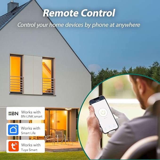 HBN Outdoor Smart Plug,Wi-Fi Heavy Duty Outlet with 3 Independent Outlets,Compatible with Alexa and Google Assistant,IP44 Waterproof,Voice & APP Control Outlet,No Hub Required,ETL Listed