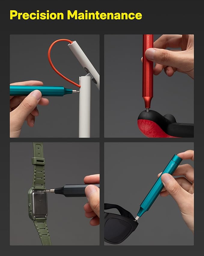 HOTO 24 in 1 Multi Bit Mini Screwdriver Set Magnetic, Manual Precision Screwdriver Set, EDC Pen Screwdriver for Eyeglasses, Electronics, Watches, Phones, Laptops, Cameras, Cinnabar Red