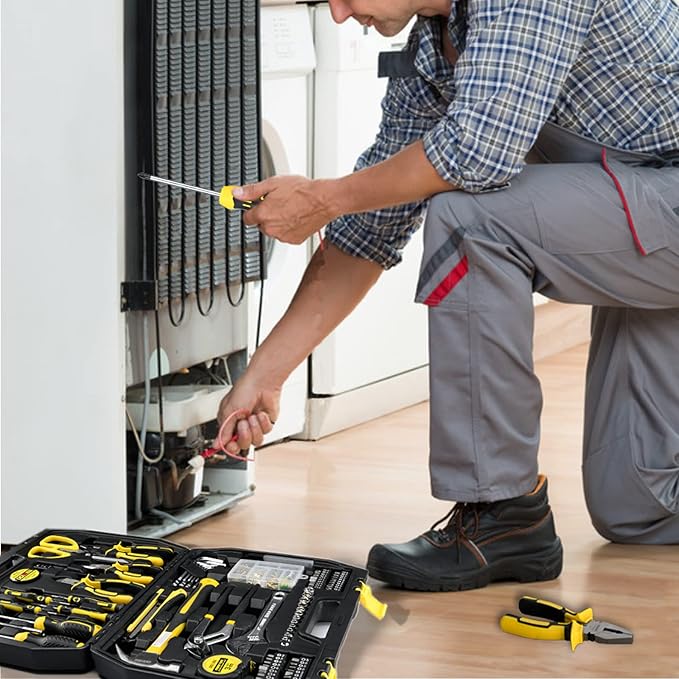 DOWELL Tool Set 185 Piece, General Household Tool Kit, Hand Tool Kit with Toolbox Storage Case for Home Repair