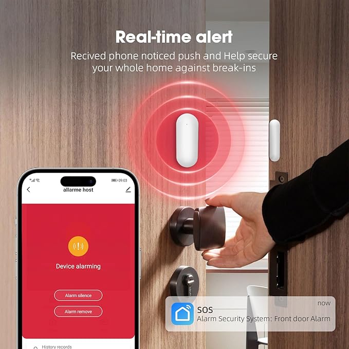 Alarm System for Home Security,WiFi+GSM 4G DIY Alarm Kit with Phone APP Alert, Door/Window Sensor, Remote, Compatible with Alexa and Google for House, Apartment