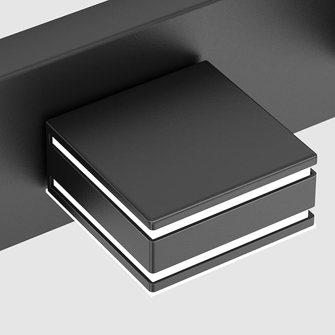 Ralbay 48inch Black Bathroom Vanity Light with 5 Color Temperatures (3000K-6000K) Dimmable Metal Acrylic Modern LED Matte Black Bathroom Lighting Over Mirror (6-Light)