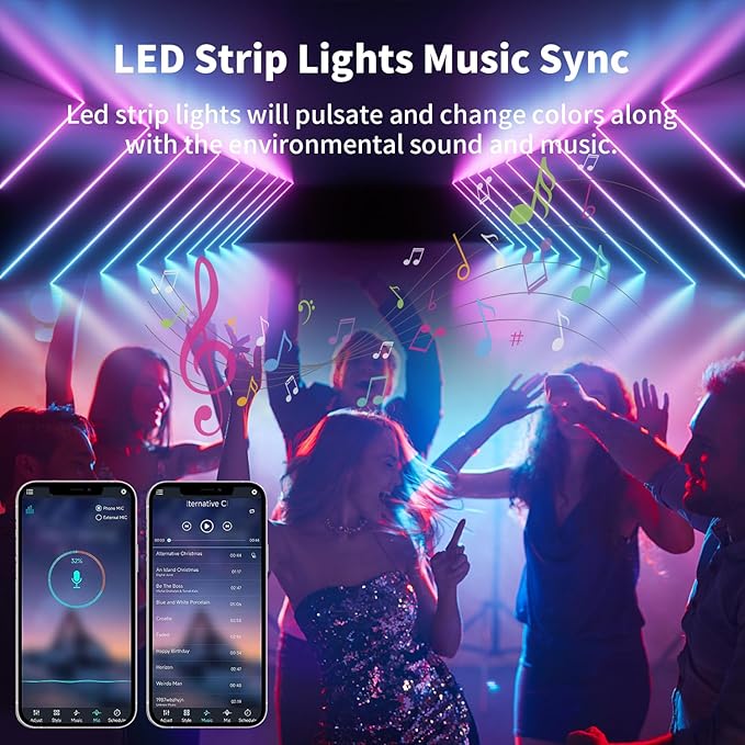iNextStation RGB Neon LED Strip Lights, 16.4 FT Color Changing Flexible Rope Lights with Power Adapter, Control with APP & Remote, IP65 Waterproof, Music Sync Neon Light Strip for Bedroom Party Decor