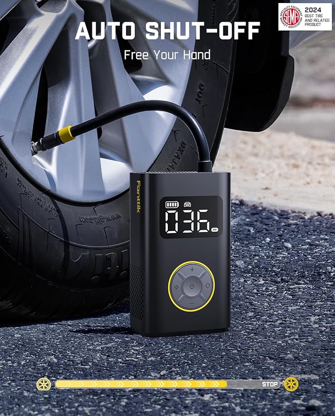 Fanttik X9 Pro Portable Tire Inflator for Compact Car, 1Min Fast Inflate Air Pump with Digital Tire Pressure Gauge, 150PSI Air Compressor for Car, Electric Bikes, Motorcycle, Ball, Deluxe Package