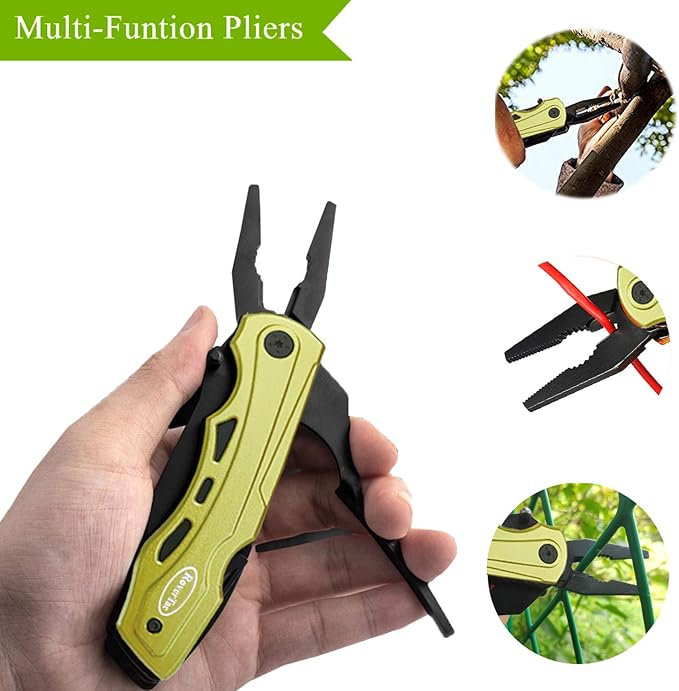 RoverTac 15-in-1 Multitool Knife – Gifts for Men, Dad, Husband – Folding Knife with Screwdrivers, Pliers, Saw – Camping Gear for Hiking, Survival, DIY, Great for Valentine, Birthdays, Father’s Day