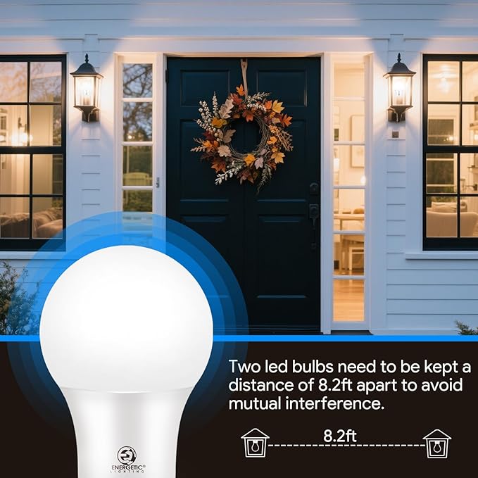 Dusk to Dawn LED Outdoor Light Bulb, 75 Watt Equivalent, 9W 1100 Lumens, 3000K Warm White LED Light Bulbs, E26 Base, Automatic On/Off Sensor Light Bulb for Porch, Hallway, Garage, ETL Listed, 4-Pack