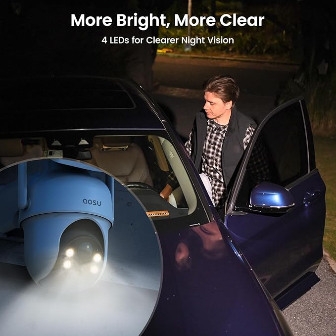 AOSU Security Cameras Outdoor Wireless, Add-On Camera, Add-On Cameras Must Be Connected to Homebase and Cannot Be Used Independently; Homebase Supports Simultaneous Connection of Up to 4 Cameras