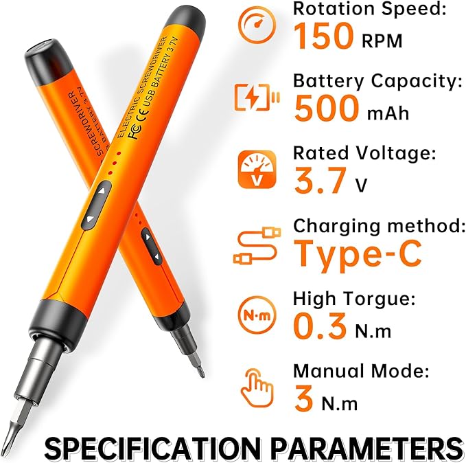 Electric Screwdriver Set, Precision Screwdriver Set, Magnetic Drill Bit, Magnetic Storage, Mini Precision Electric Screwdriver Repair Kit for PC RC Electronics